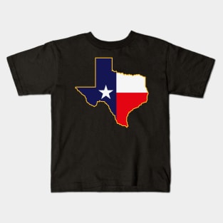 Texas With Flag (Lone Star State) Kids T-Shirt